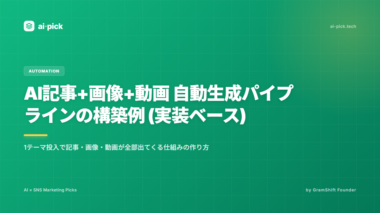 AI記事+画像+動画 自動生成パイプラインの構築例 (実装ベース)