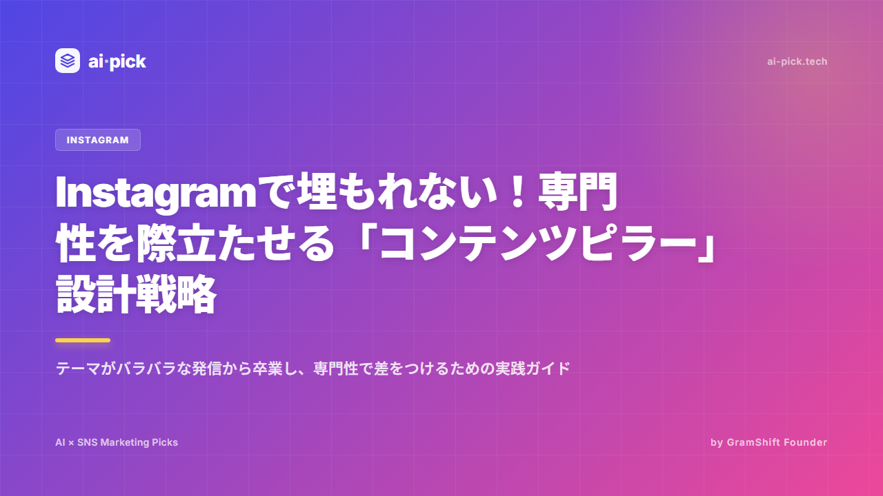 Instagramで埋もれない！専門性を際立たせる「コンテンツピラー」設計戦略